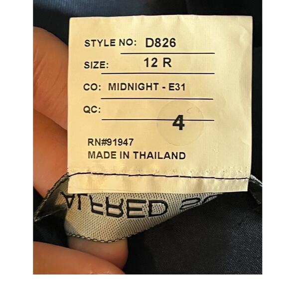 Alfred Sung dress D826 Square Neck Satin A-Line Gown blue size 12 - Picture 6 of 7